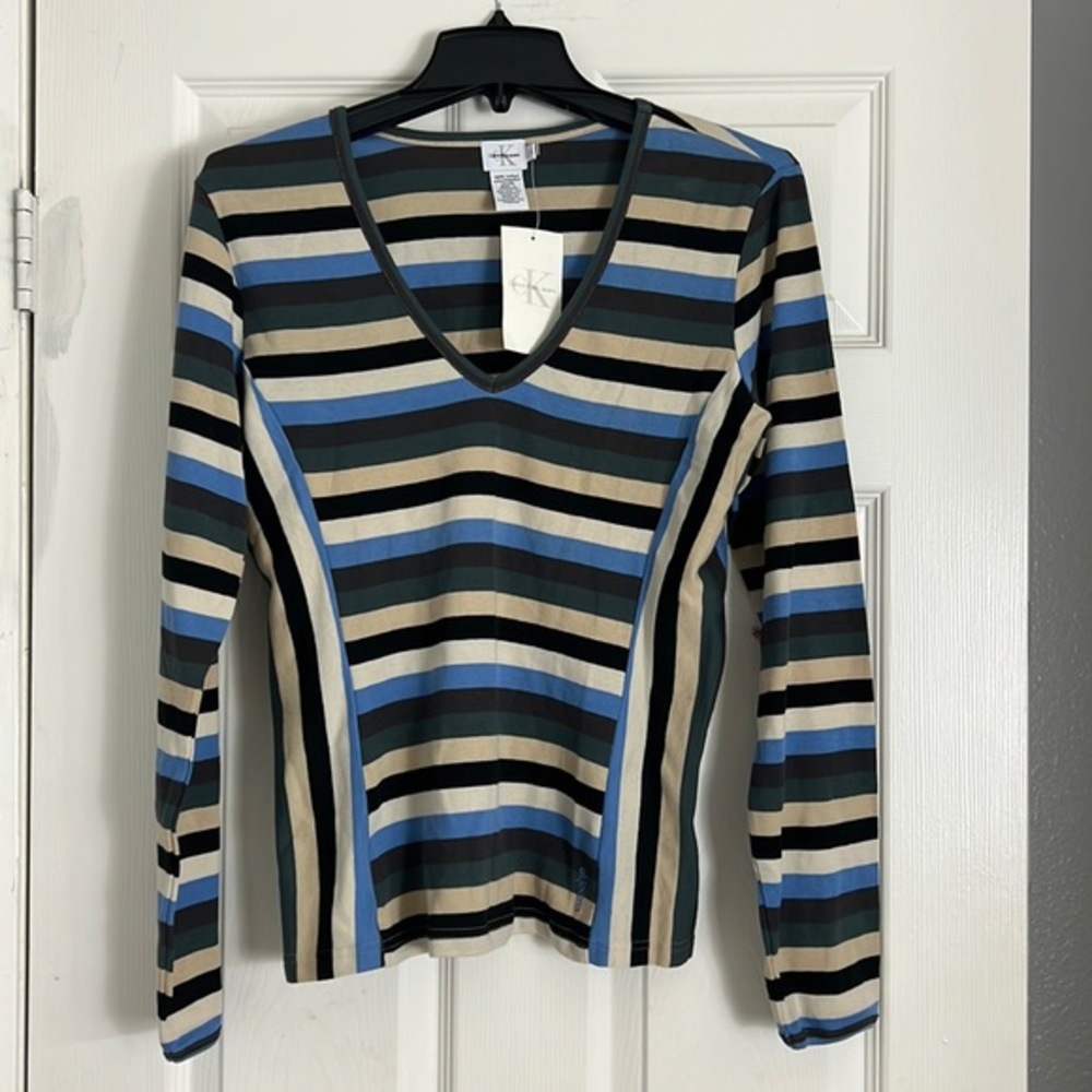 CALVIN KLEIN STRIPED LONG‎ SLEEVE SHIRT